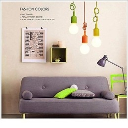 Mini pendente 1 luce moderno minimalista silicone colori caramella