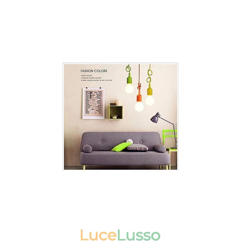 Mini pendente 1 luce moderno minimalista silicone colori caramella