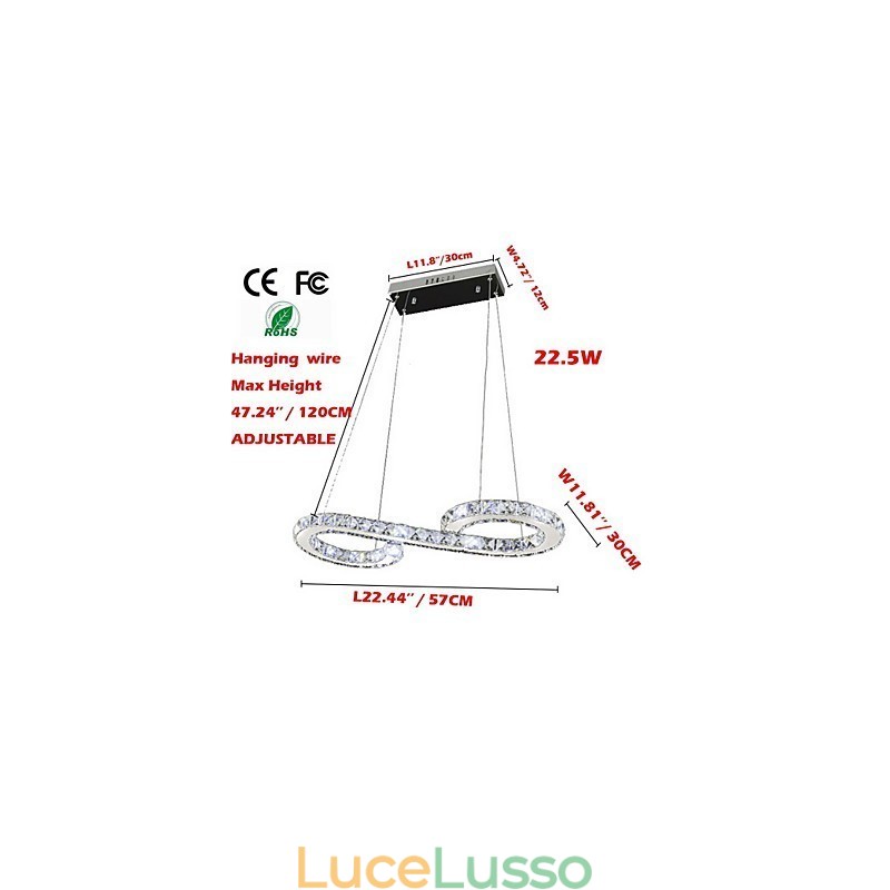 Modello Lampada a sospensione Lampade moderne in cristallo Illuminazione Lussuose lampade da soffitto