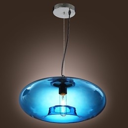 Lampada a sospensione Design moderno Vetro blu Lampadina inclusa