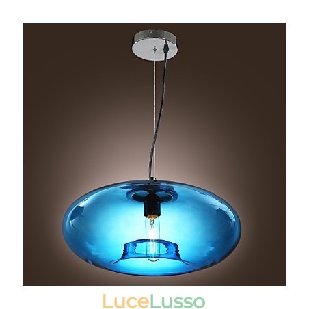 Lampada a sospensione Design moderno Vetro blu Lampadina inclusa Lampada a sospensione Design moderno Vetro blu Lampadina inclusa