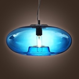 Lampada a sospensione Design moderno Vetro blu Lampadina inclusa