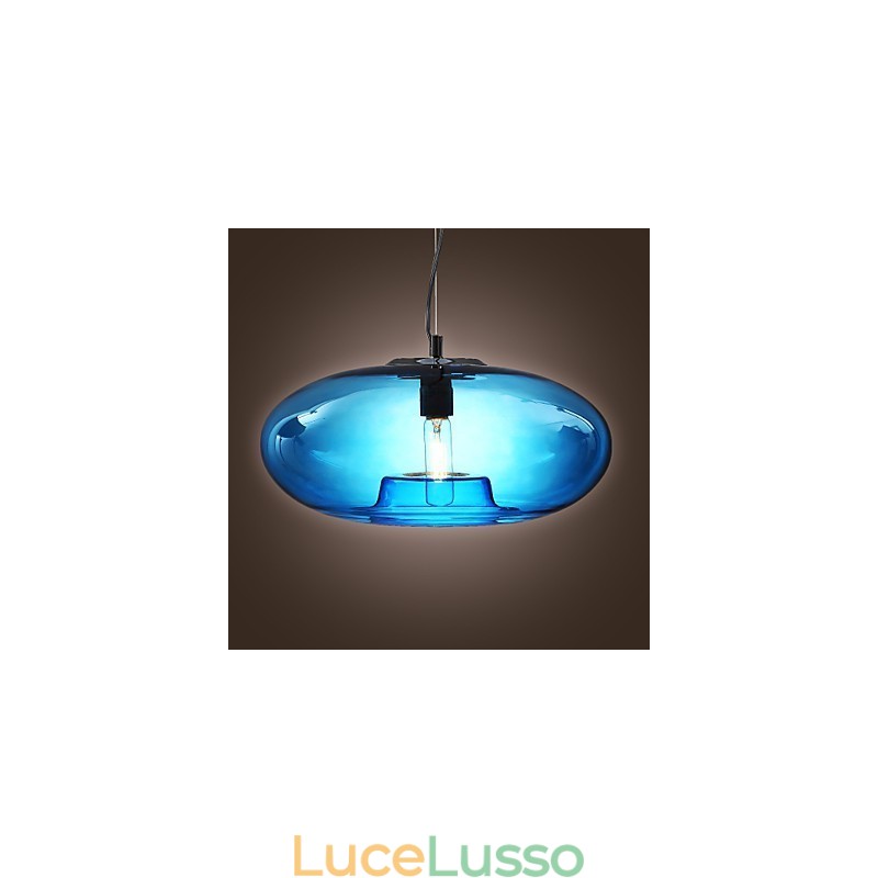 Lampada a sospensione Design moderno Vetro blu Lampadina inclusa