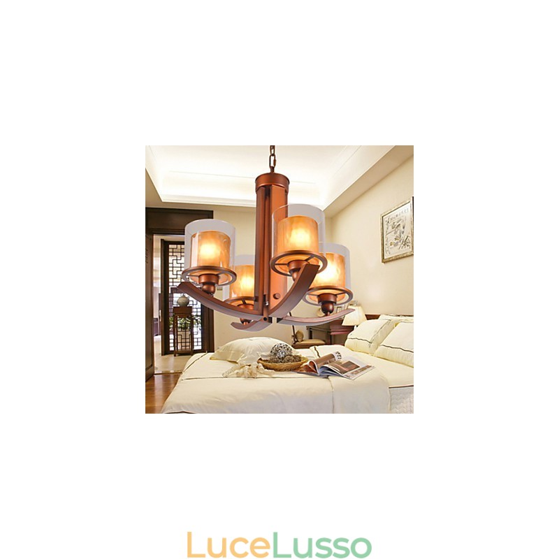 Lampadario in metallo dipinto in stile retrò classico tradizionale