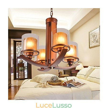 Lampadario in metallo dipinto in stile retrò classico tradizionale