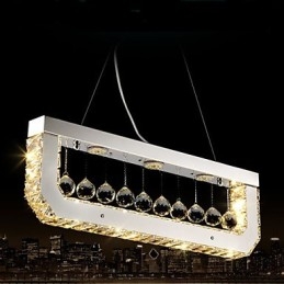 Lampadario di cristallo Droplight di luce gialla rettangolare