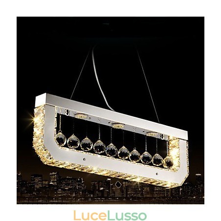 Lampadario di cristallo Droplight di luce gialla rettangolare Lampadario di cristallo Droplight di luce gialla rettangolare