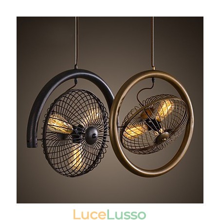 Ventilatore da soffitto in metallo classico retrò, lampade a sospensione semplici, lampada a sospensione da bar Ventilatore da soffitto in metallo classico retrò, lampade a sospensione semplici, lampada a sospensione da bar