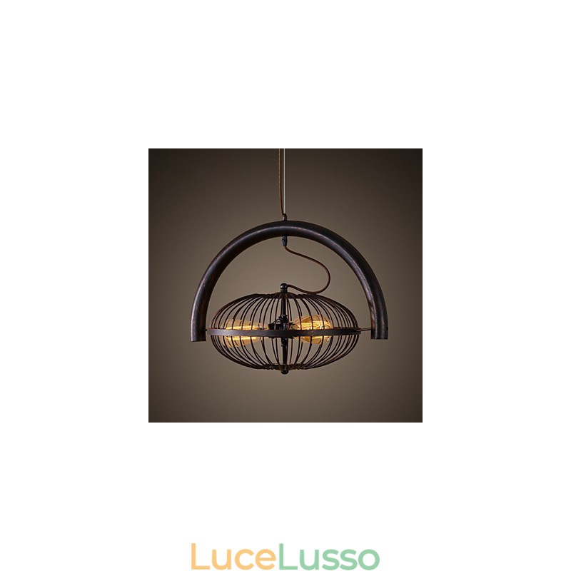 Ventilatore da soffitto in metallo classico retrò, lampade a sospensione semplici, lampada a sospensione da bar