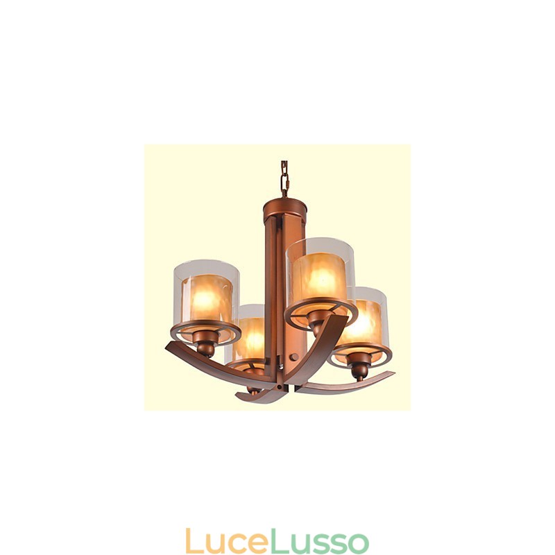 Lampadario in metallo dipinto in stile retrò classico tradizionale