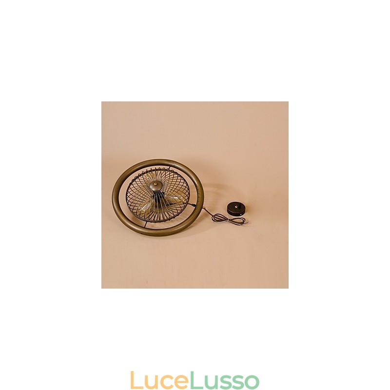 Ventilatore da soffitto in metallo classico retrò, lampade a sospensione semplici, lampada a sospensione da bar