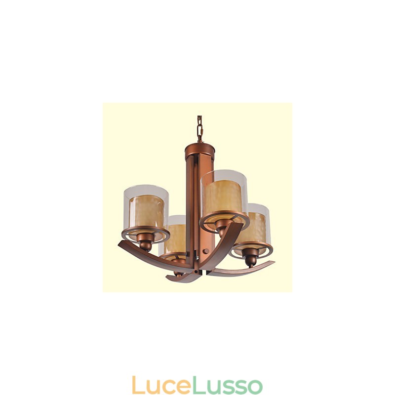 Lampadario in metallo dipinto in stile retrò classico tradizionale