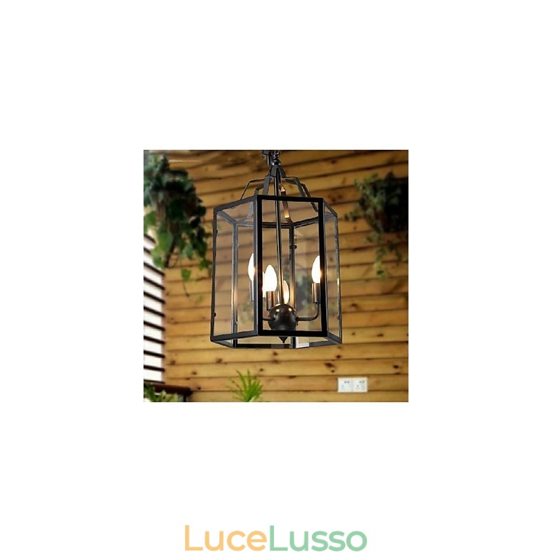 Lanterna retrò classica tradizionale vintage in stile country mini, dipinta in metallo, lampada da pranzo