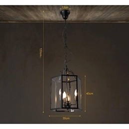 Lanterna retrò classica tradizionale vintage in stile country mini, dipinta in metallo, lampada da pranzo