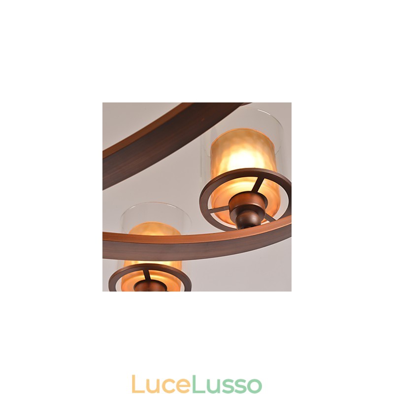 Lampadario in metallo dipinto in stile retrò classico tradizionale