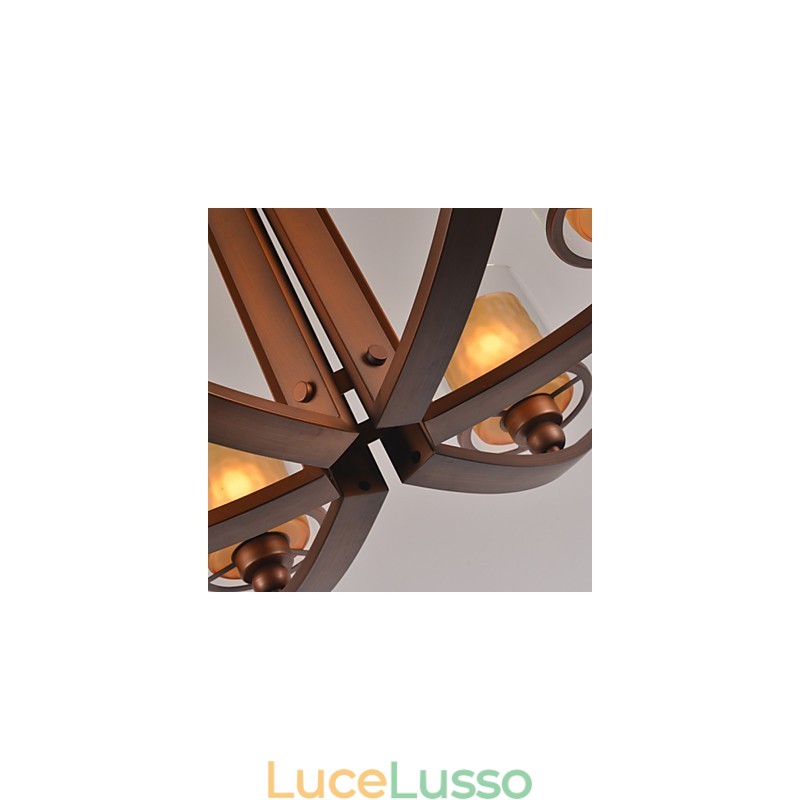 Lampadario in metallo dipinto in stile retrò classico tradizionale