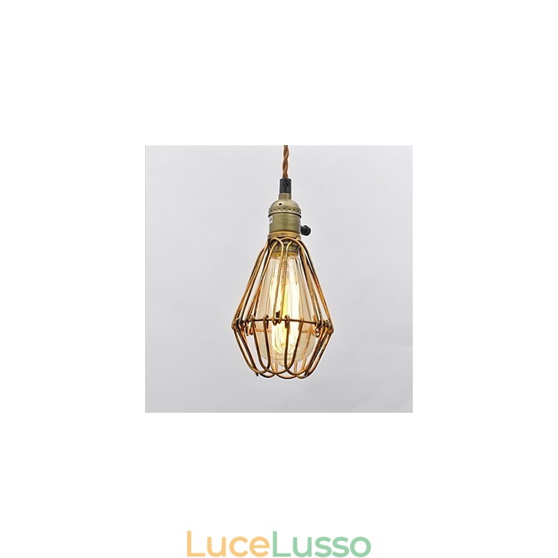 Lampadario in ferro con testa singola in stile country americano, stile vintage