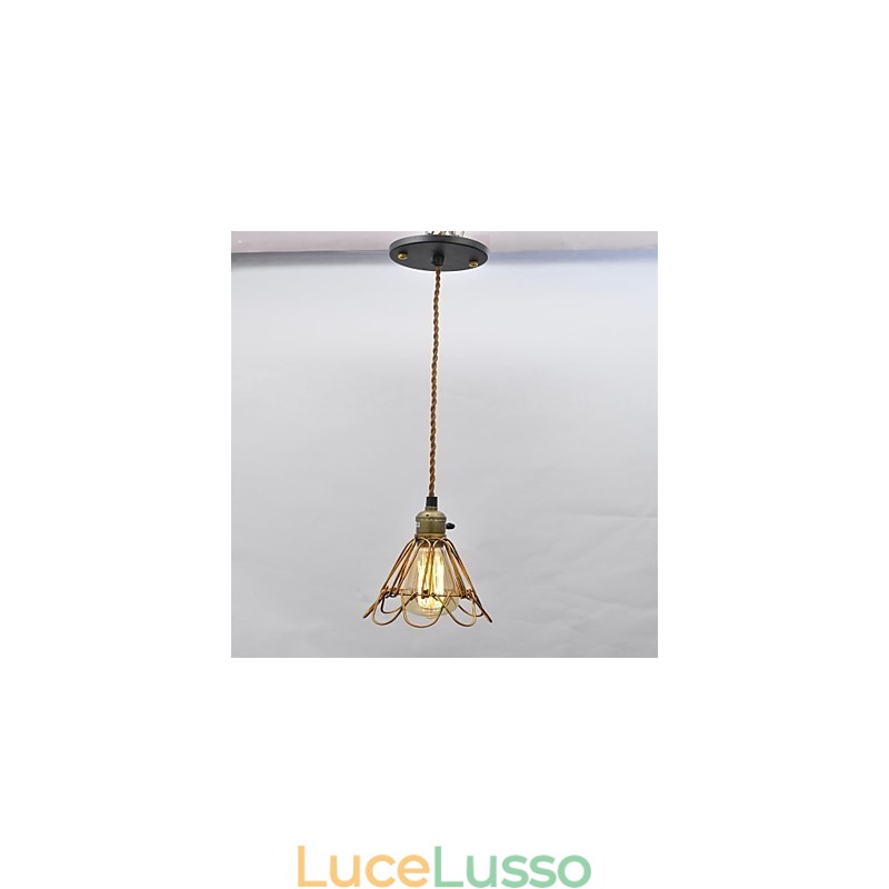Lampadario in ferro con testa singola in stile country americano, stile vintage
