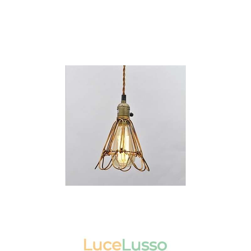 Lampadario in ferro con testa singola in stile country americano, stile vintage