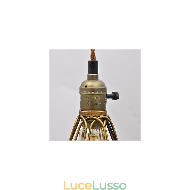 Lampadario in ferro con testa singola in stile country americano, stile vintage