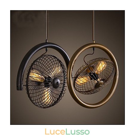Lampada a sospensione con ventilatore a vento industriale retrò in stile americano Lampada a sospensione con ventilatore a vento industriale retrò in stile americano
