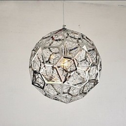 Lampadario in maglia di mattoni argentati