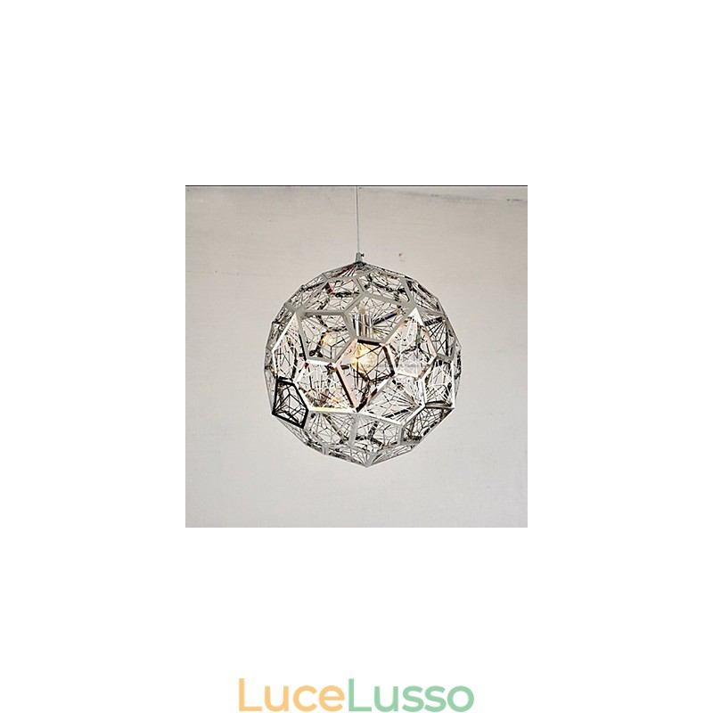 Lampadario in maglia di mattoni argentati