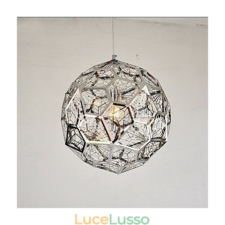 Lampadario in maglia di mattoni argentati Lampadario in maglia di mattoni argentati