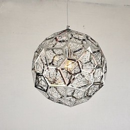 Lampadario in maglia di mattoni argentati