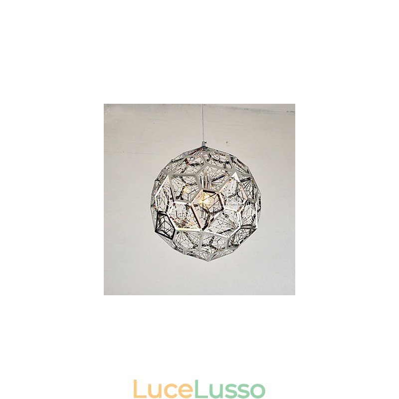 Lampadario in maglia di mattoni argentati