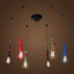 6 luci vintage lampada a sospensione design narghilè luci