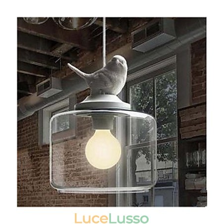 Lampada a sospensione a forma di uccelli in vetro con testa singola Lampada a sospensione a forma di uccelli in vetro con testa singola
