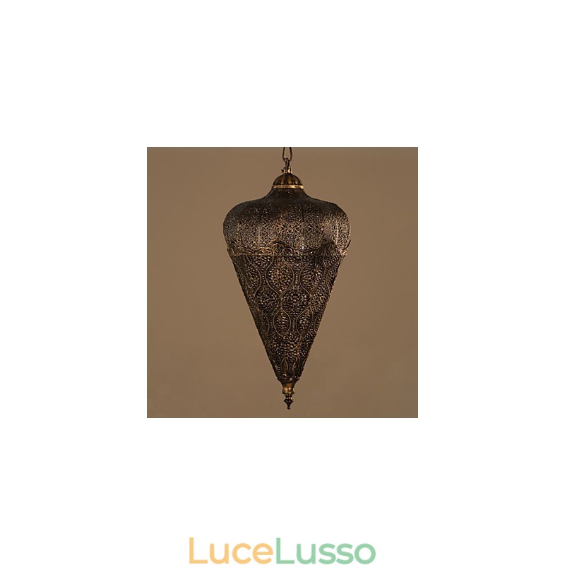 Lampadario retrò in ferro cavo a mano, stile sud-est asiatico americano