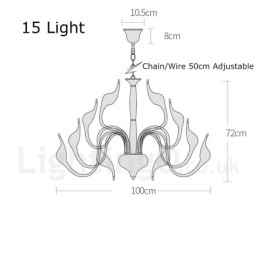 Lampadario in metallo cromato elettroplaccato moderno contemporaneo argento da 15 luci