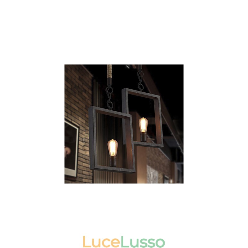 Pendente Rustico Lodge Vintage Retro Pranzo Shopping Negozio Metallo