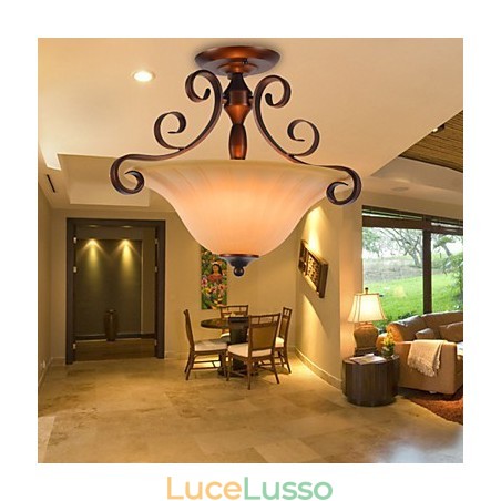 Lampada a sospensione in metallo dipinto in stile rustico Lodge Vintage Mini Lampada a sospensione in metallo dipinto in stile rustico Lodge Vintage Mini