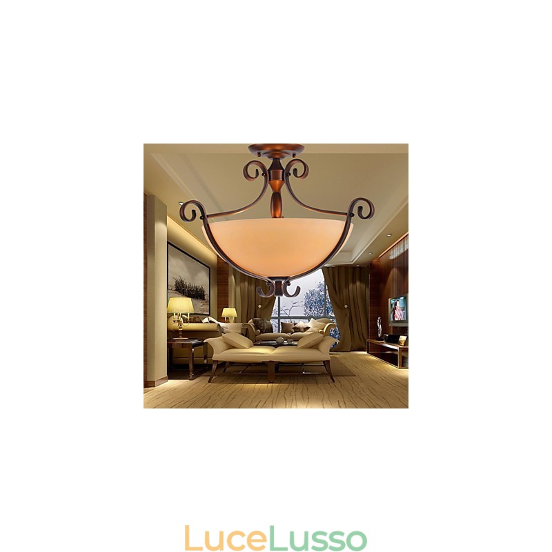 Lampada a sospensione in metallo dipinto in stile rustico Lodge Vintage Mini