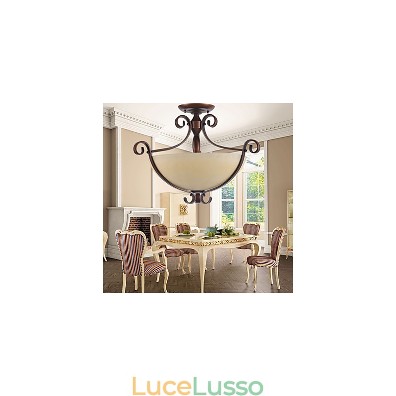 Lampada a sospensione in metallo dipinto in stile rustico Lodge Vintage Mini