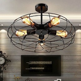 Lampada a sospensione con ventilatore in metallo vintage industriale, lampadario da soffitto Steampunk