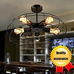 Lampada a sospensione con ventilatore in metallo vintage industriale, lampadario da soffitto Steampunk