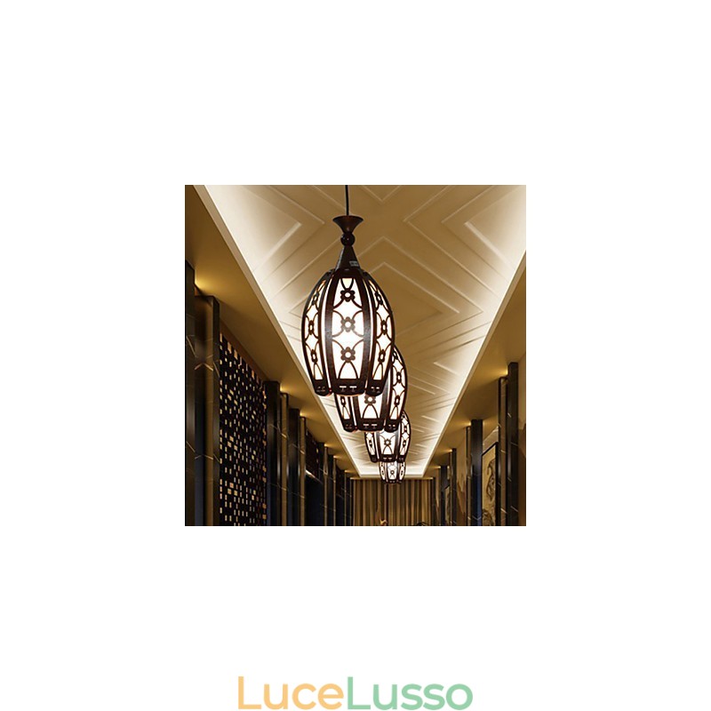 Lampada a sospensione da pranzo in legno creativa contemporanea e su contratto