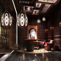 Lampada a sospensione da pranzo in legno creativa contemporanea e su contratto