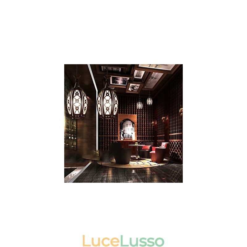 Lampada a sospensione da pranzo in legno creativa contemporanea e su contratto