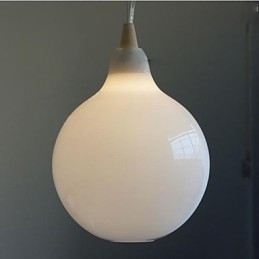 Lampada a sospensione in vetro bianco latte Natural Curve