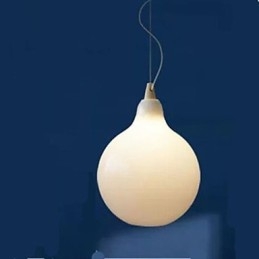 Lampada a sospensione in vetro bianco latte Natural Curve