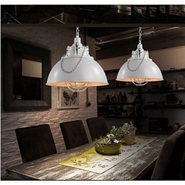 Lampadario a testa singola in metallo e ferro