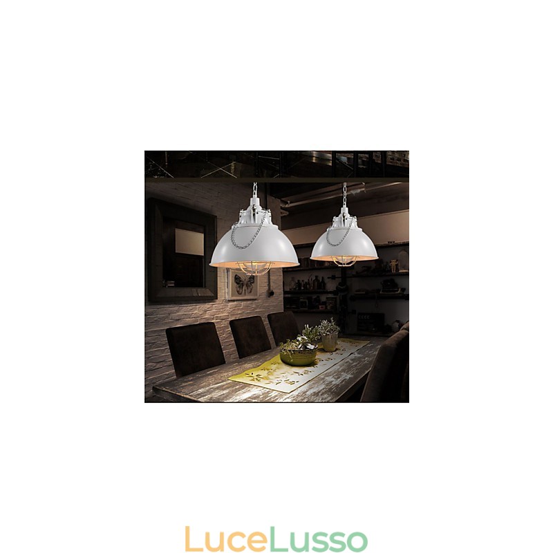 Lampadario a testa singola in metallo e ferro