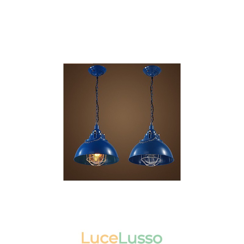 Lampadario a testa singola in metallo e ferro
