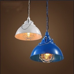 Lampadario a testa singola in metallo e ferro