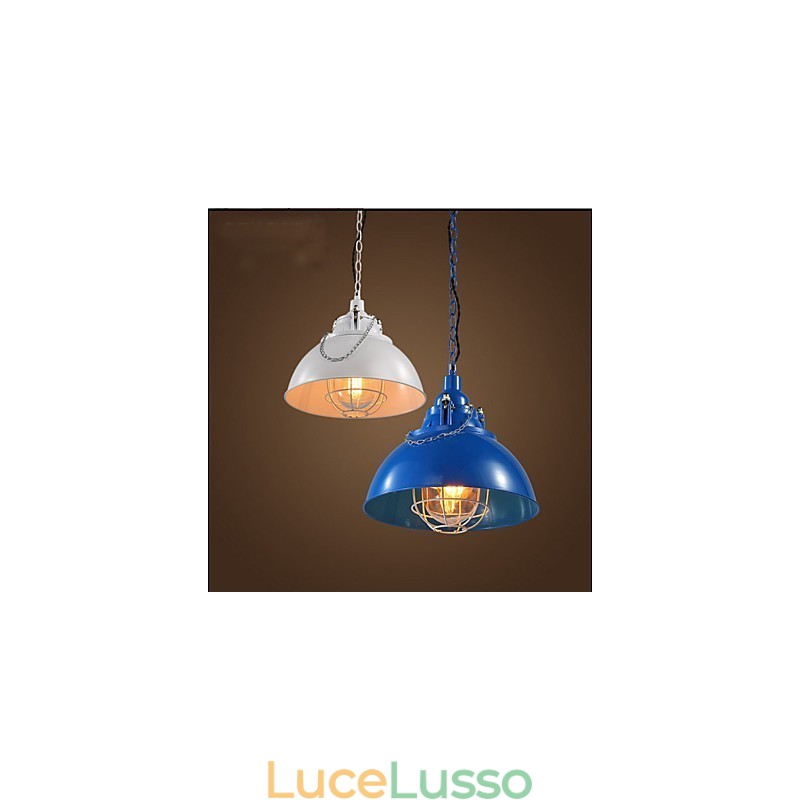 Lampadario a testa singola in metallo e ferro